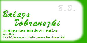 balazs dobranszki business card